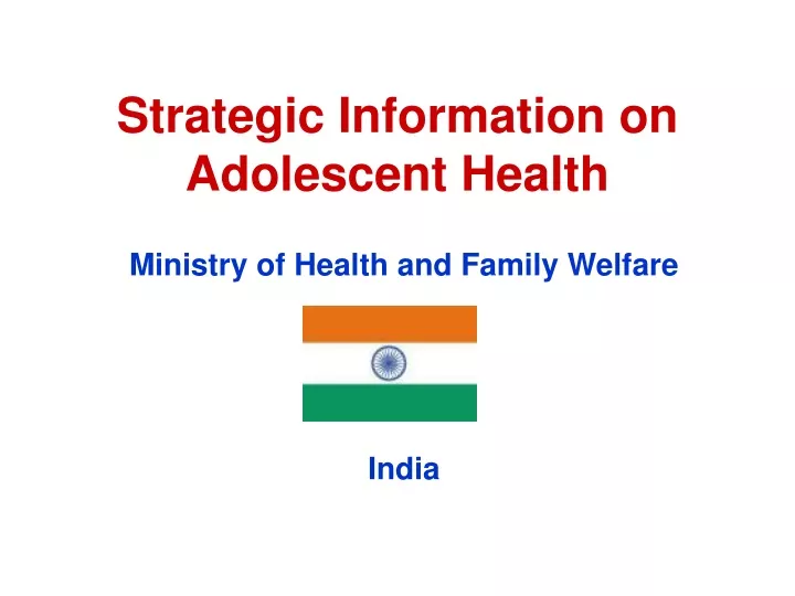 strategic information on adolescent health