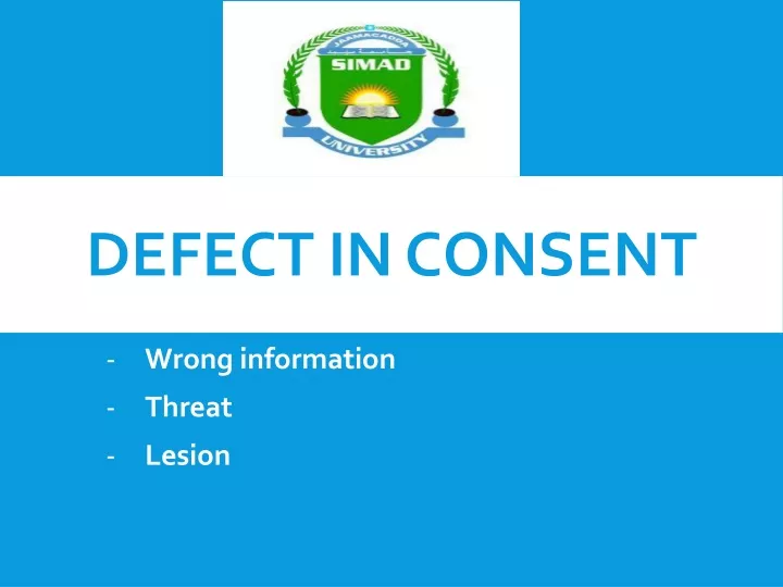 defect in consent