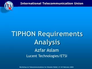 TIPHON Requirements Analysis