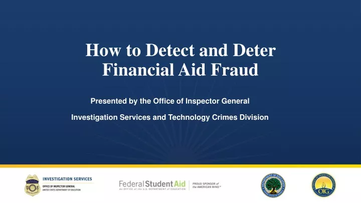 how to detect and deter financial aid fraud