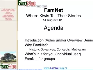 FamNet  Where Kiwis Tell Their Stories 14 August 2016