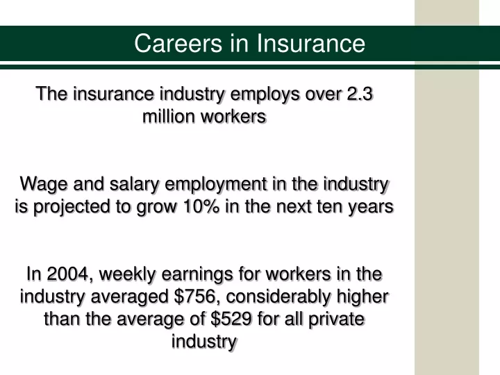 careers in insurance