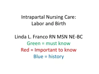 Factors Important to Birth