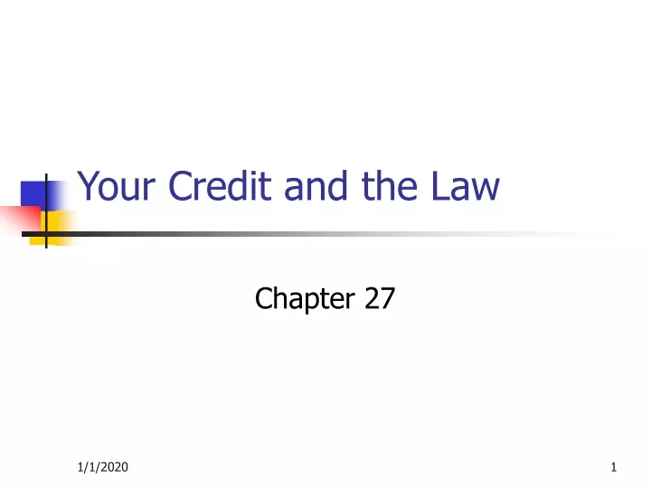 your credit and the law