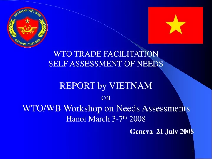wto trade facilitation self assessment of needs