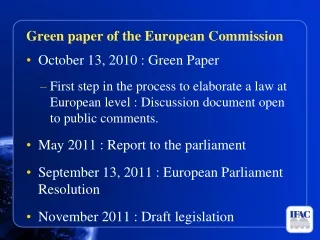 October 13, 2010 : Green Paper