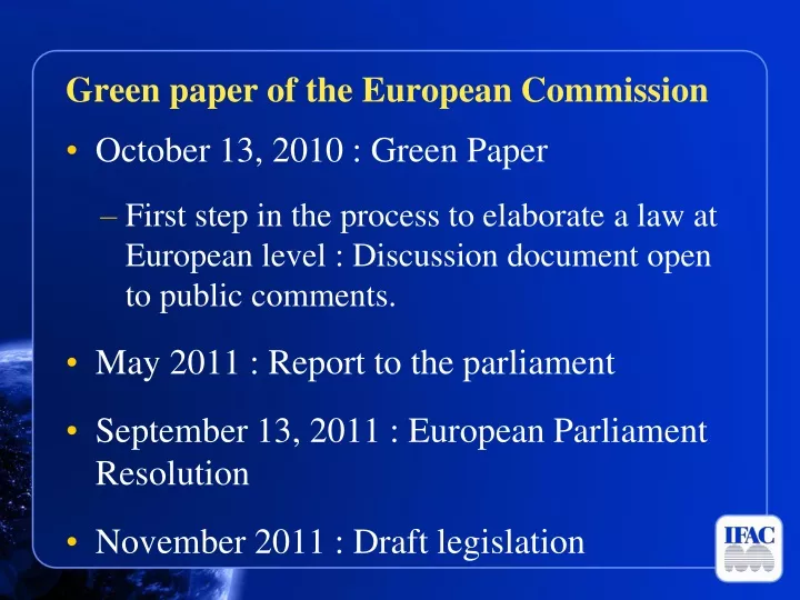 green paper of the european commission
