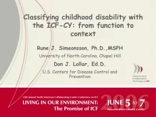 Classifying childhood disability with the ICF-CY: from function to context