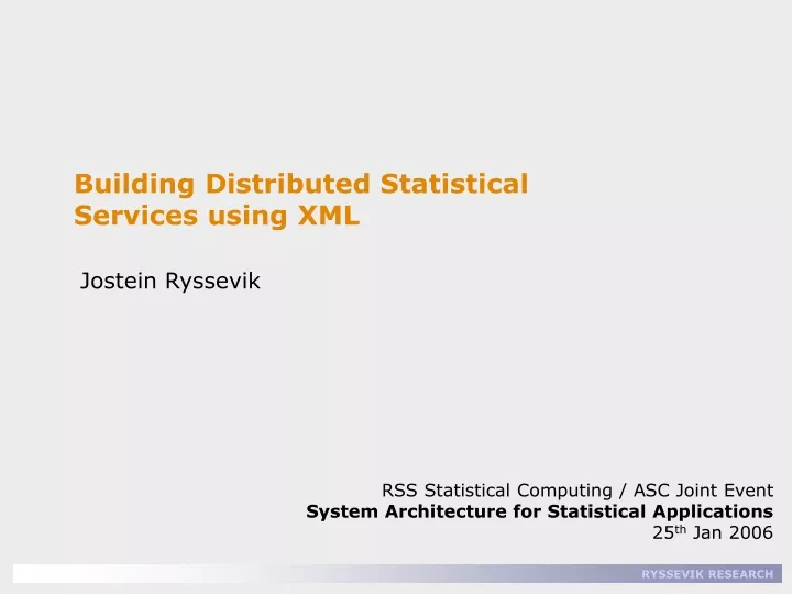 building distributed statistical services using