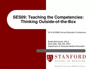 SES09: Teaching the Competencies: Thinking Outside-of-the-Box