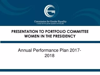 PRESENTATION TO PORTFOLIO COMMITTEE WOMEN IN THE PRESIDENCY