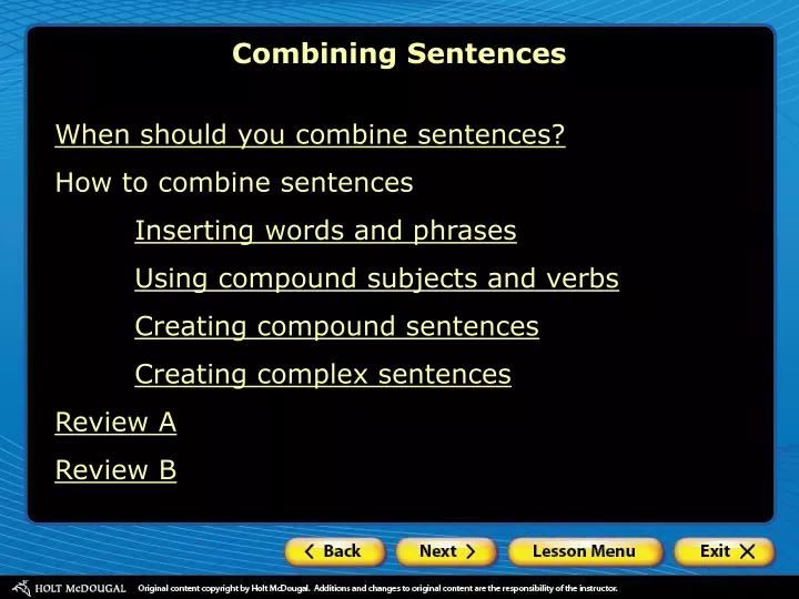 combining sentences