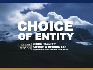 CHRIS HAZLITT* FAEGRE &amp; BENSON LLP