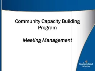 Community Capacity Building Program  Meeting Management