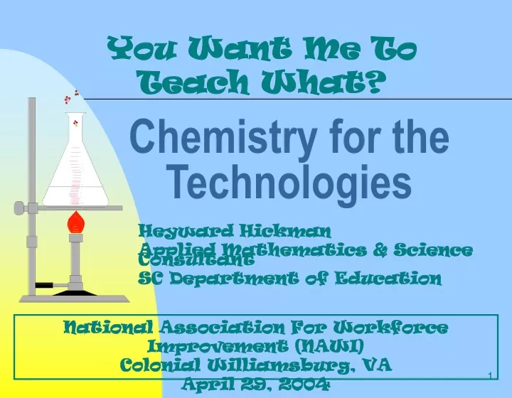 chemistry for the technologies