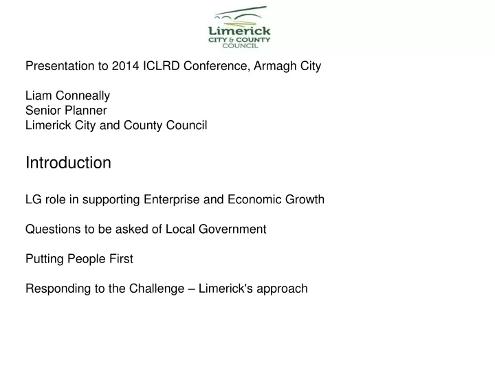 presentation to 2014 iclrd conference armagh city