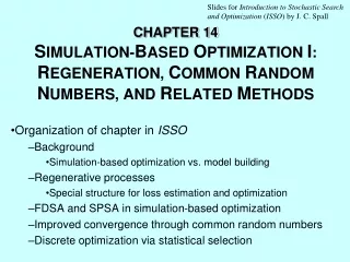 Organization of chapter in  ISSO Background Simulation-based optimization vs. model building