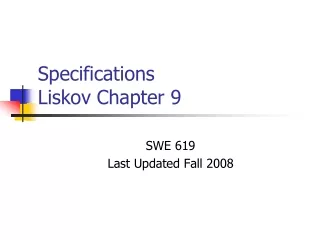 Specifications Liskov Chapter 9