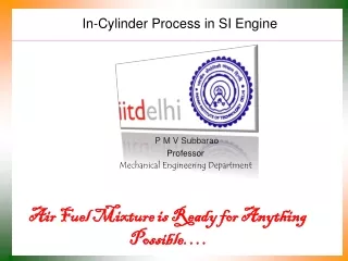In-Cylinder Process in SI Engine