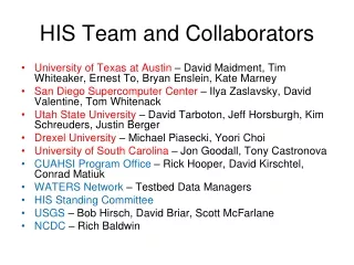 HIS Team and Collaborators