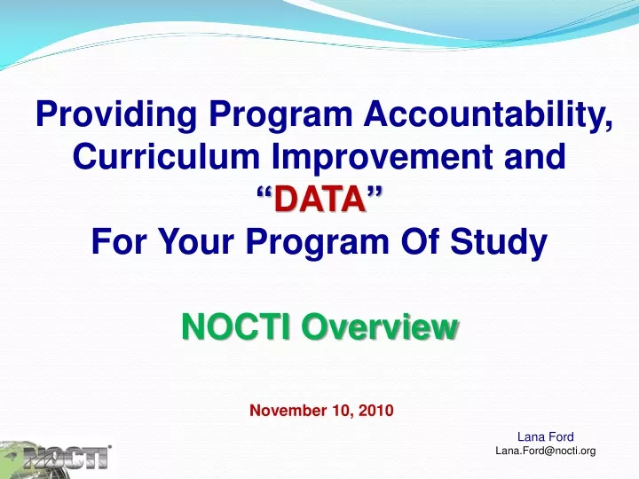 providing program accountability curriculum