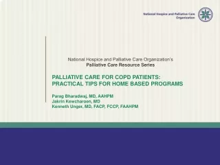 ﻿ National Hospice and Palliative Care Organization’s Palliative Care Resource Series