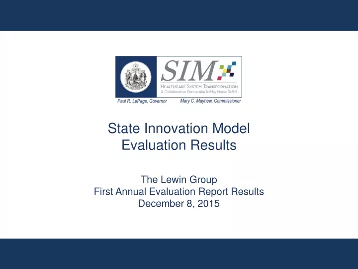 state innovation model evaluation results