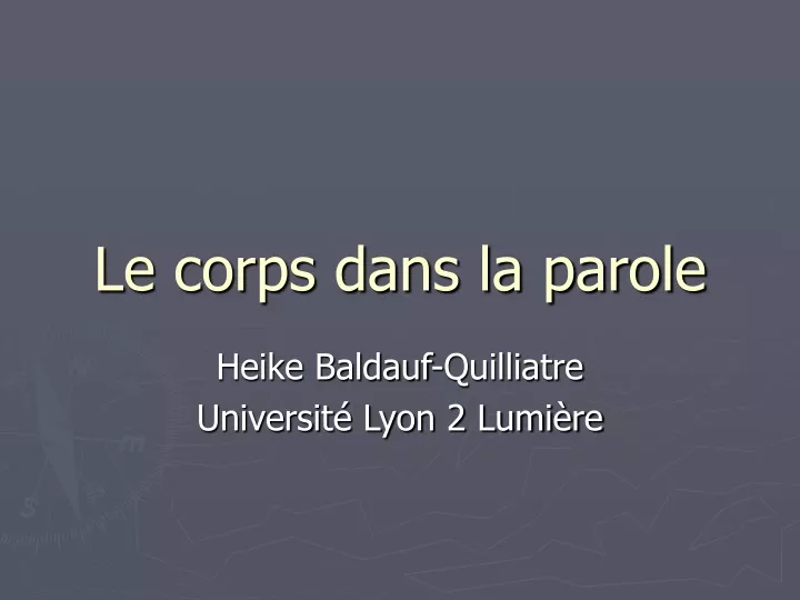 le corps dans la parole