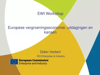 EWI Workshop Europese vergroeningseconomie: uitdagingen en kansen