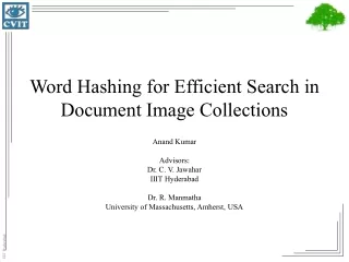 Word Hashing for Efficient Search in Document Image Collections