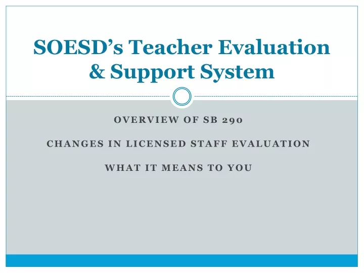 soesd s teacher evaluation support system