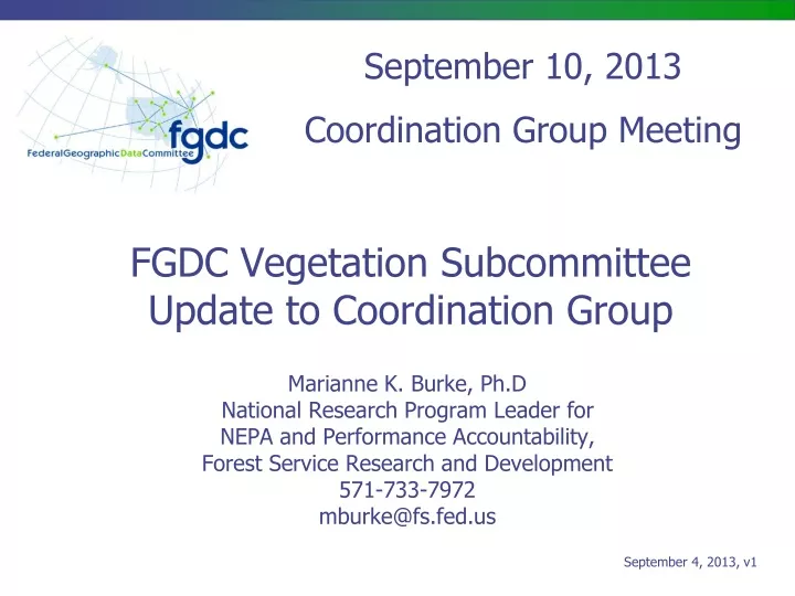 fgdc vegetation subcommittee update to coordination group