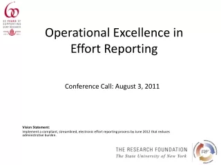 Operational Excellence in  Effort Reporting
