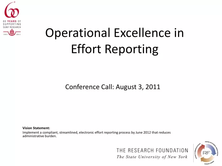 operational excellence in effort reporting