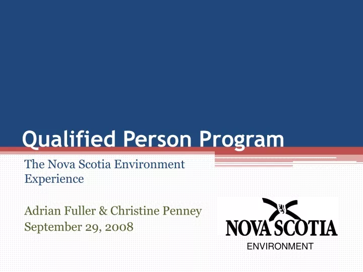 qualified person program