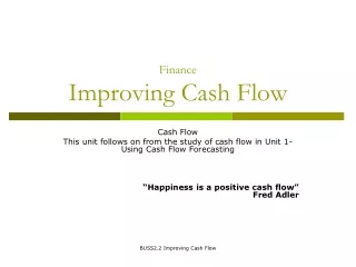 Finance Improving Cash Flow