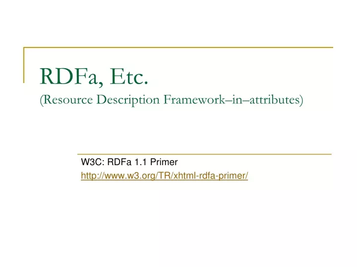 rdfa etc resource description framework in attributes