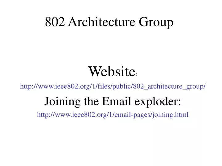 802 architecture group