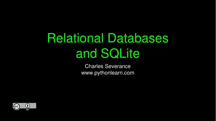 relational databases and sqlite