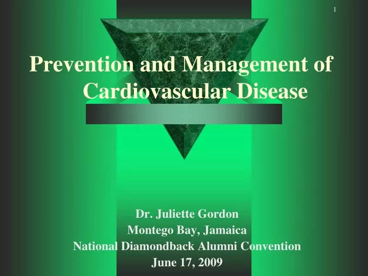 prevention and management of cardiovascular disease