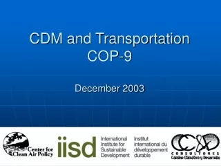 CDM and Transportation COP-9 December 2003