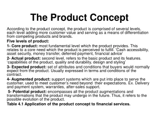 The Product Concept