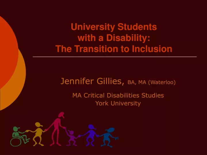 university students with a disability the transition to inclusion