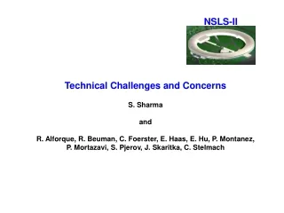 Technical Challenges and Concerns S. Sharma and