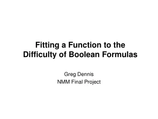 Fitting a Function to the Difficulty of Boolean Formulas