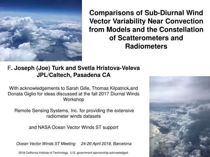 comparisons of sub diurnal wind vector