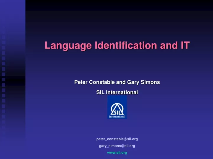 language identification and it