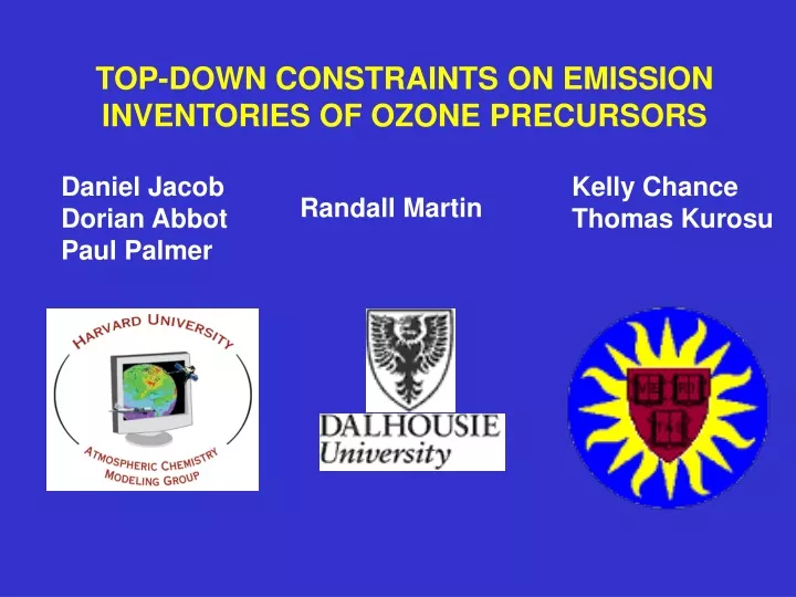 top down constraints on emission inventories of ozone precursors