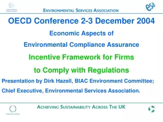 OECD Conference 2-3 December 2004 Economic Aspects of Environmental Compliance Assurance