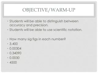 Objective/Warm-up